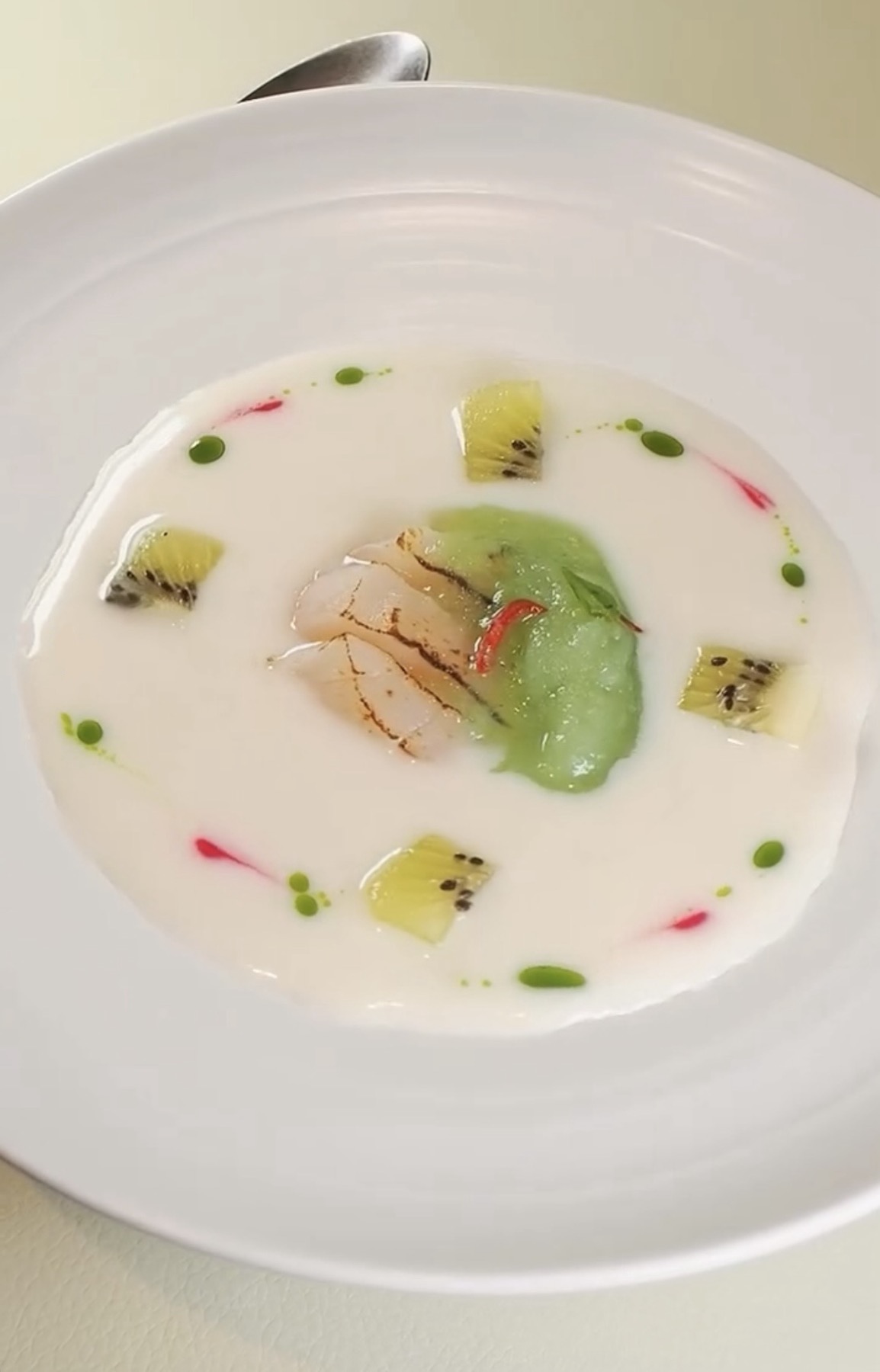 Ajoblanco Scallop Green Apple Ice Cream Spain, From Here